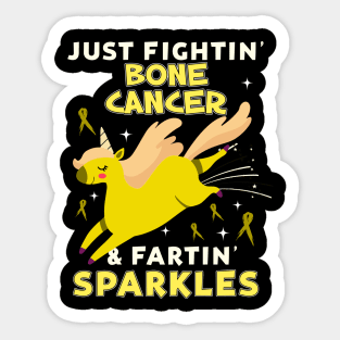 bone cancer funny unicorn farting sparkles Sticker